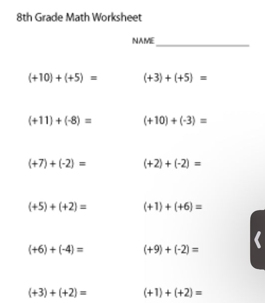 9a.  Eighth Grade Math/ $20 Per Hour/ Booking Link In Description